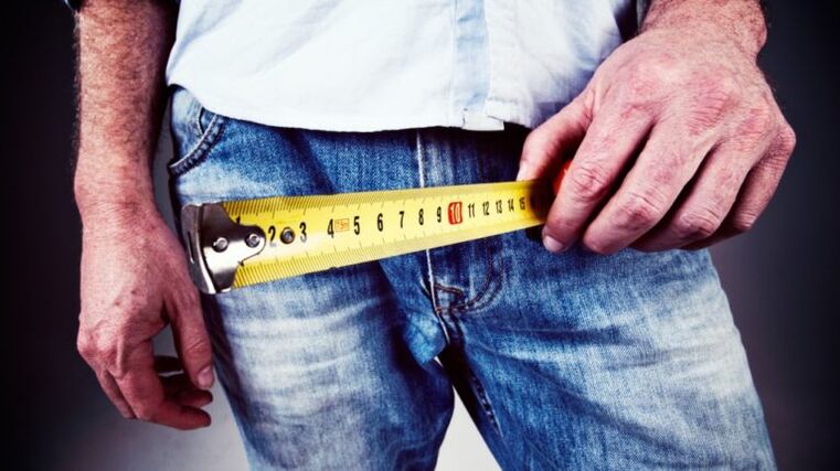 centimeter for measuring the penis after glans enlargement